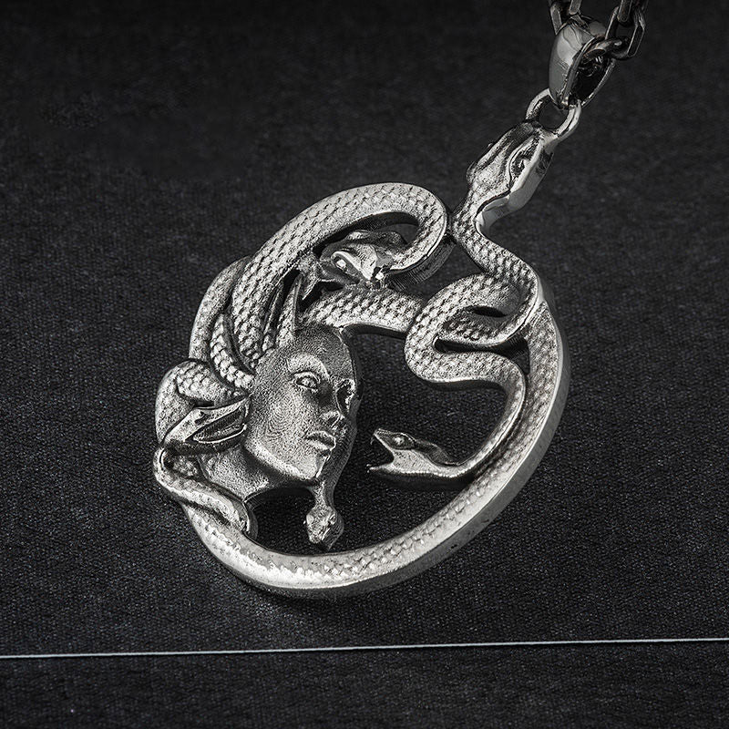 Medusa Ring Dragon Play Pearl Necklace Light Luxury Small Snake Jewelry