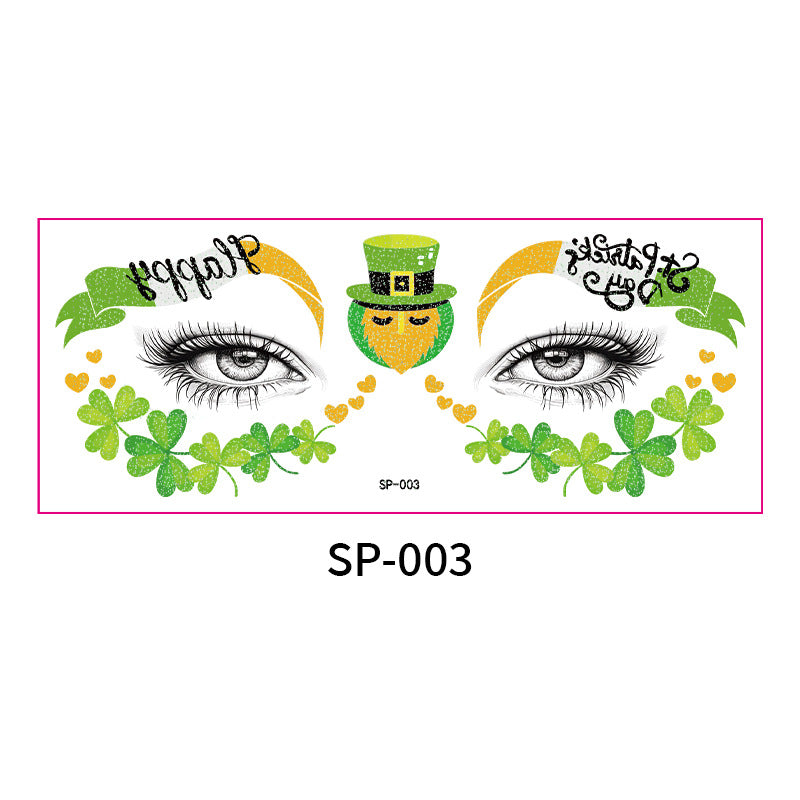 Irish Glitter Tattoo Sticker St Patrick Holiday Party