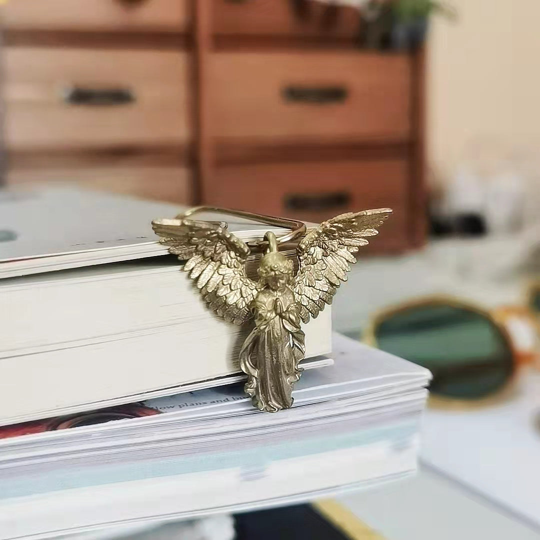Brass Little Angel Retro European Handbook Bookmark Pin