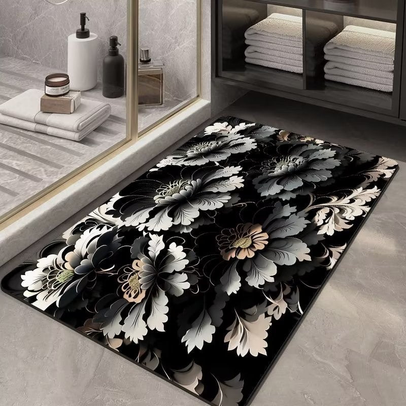 Soft Diatom Ooze Floor Bathroom Absorbent Bathroom Step Mat Quick-Drying Non-Slip Toilet Door Mat