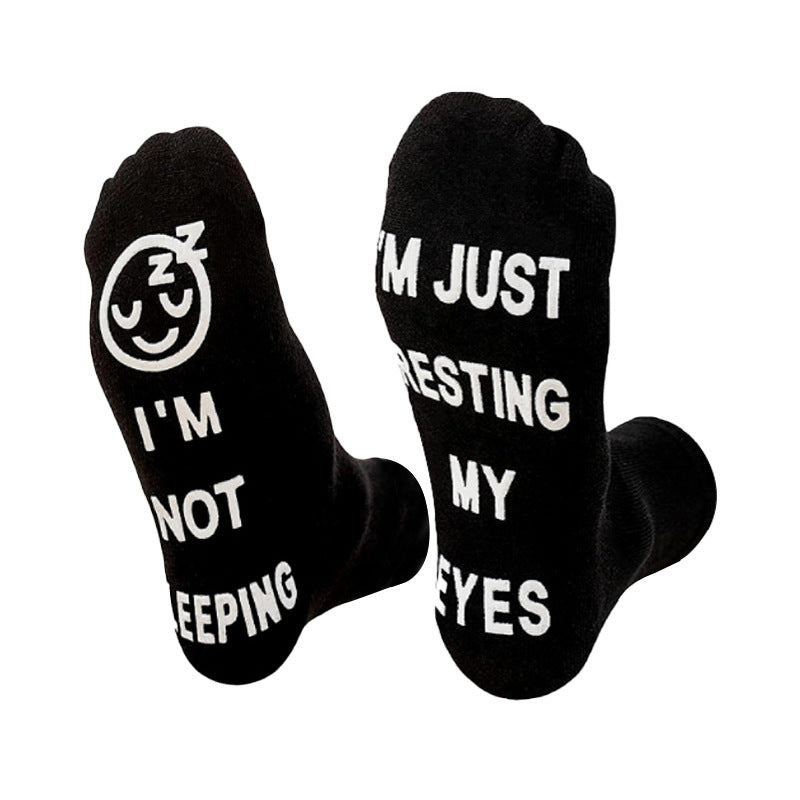 Creative Foot Letter Non-Slip Dispensing Knee-High Sports Socks