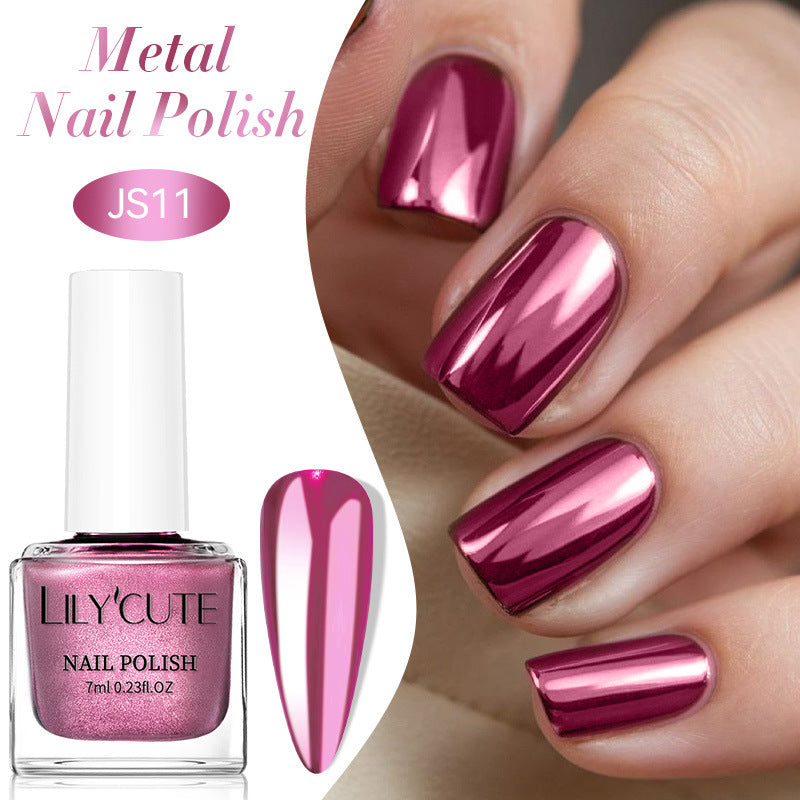 Quick-Dry Metallic Mirror Nail Polish, No Baking Required