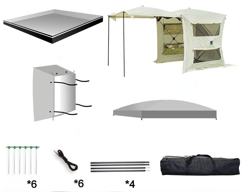 Rear Extension Tent Canopy Portable Multi-Function