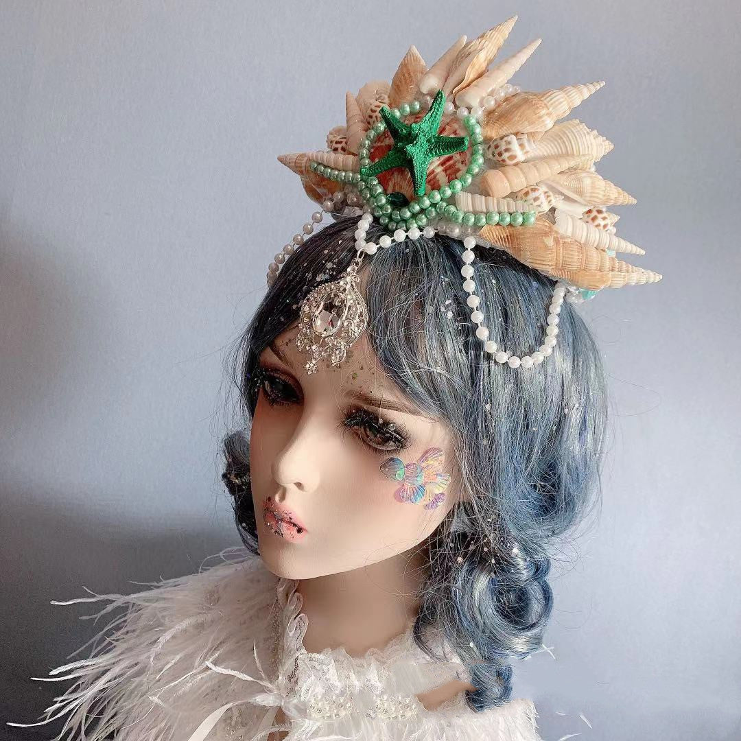 Retro Ocean Wind Mermaid Princess Headdress