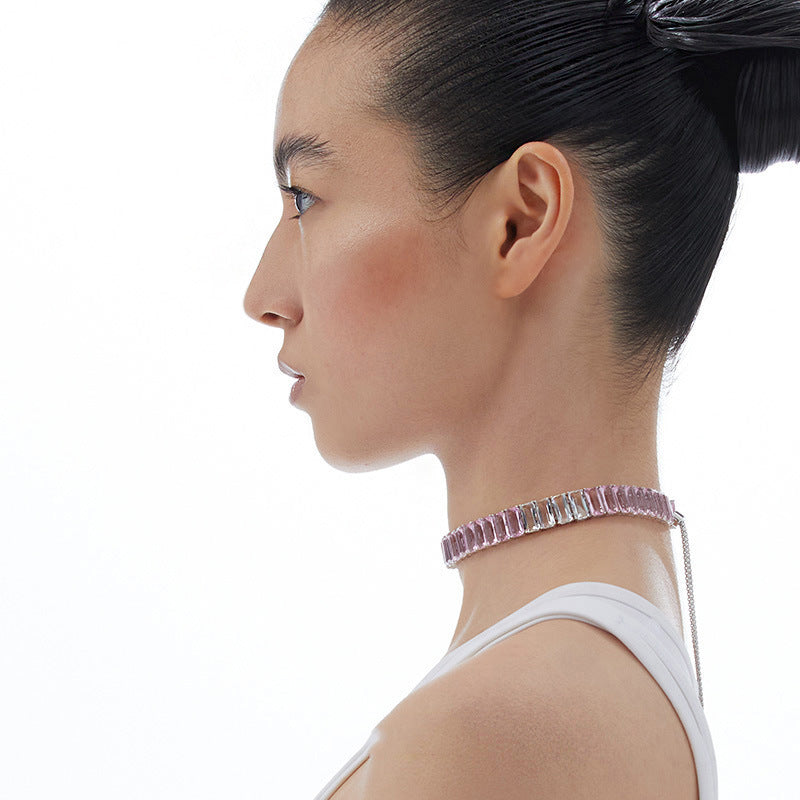 Women's New High-End Light Luxury Peach Blossom Zircon Necklace