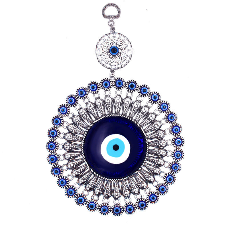 Creative European Style Silver Retro Blue Turkish Eye Pendant
