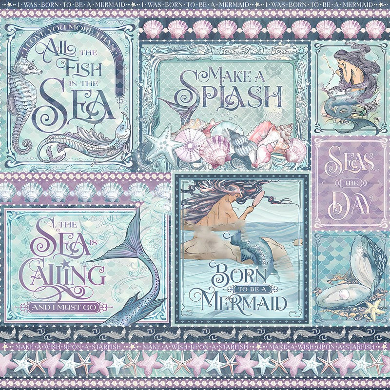 Retro Hand Ledger Mermaid Sticker Decoration