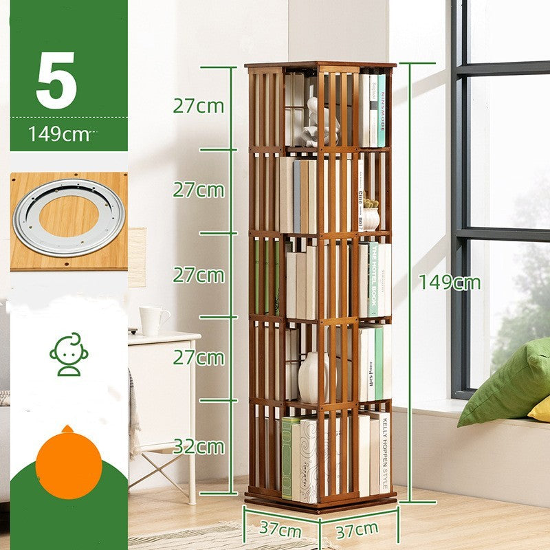 Wooden Horse Person Rotating Bookshelf Floor Children's Lockers Simple Household