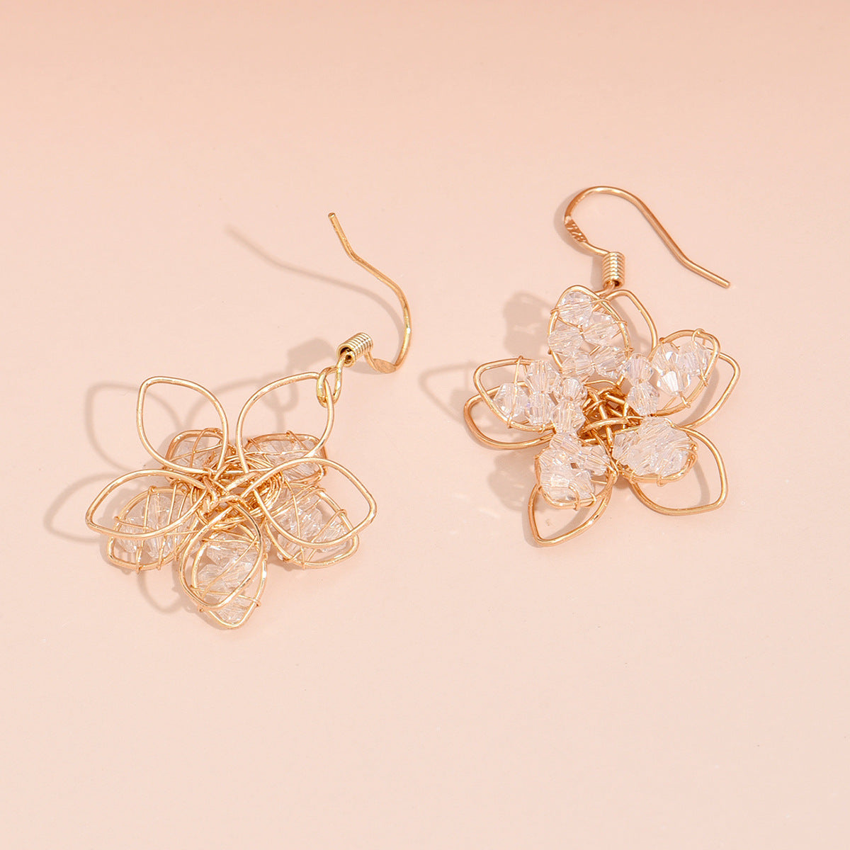 Creative Mini Five-pointed Star Crystal Flower Earrings