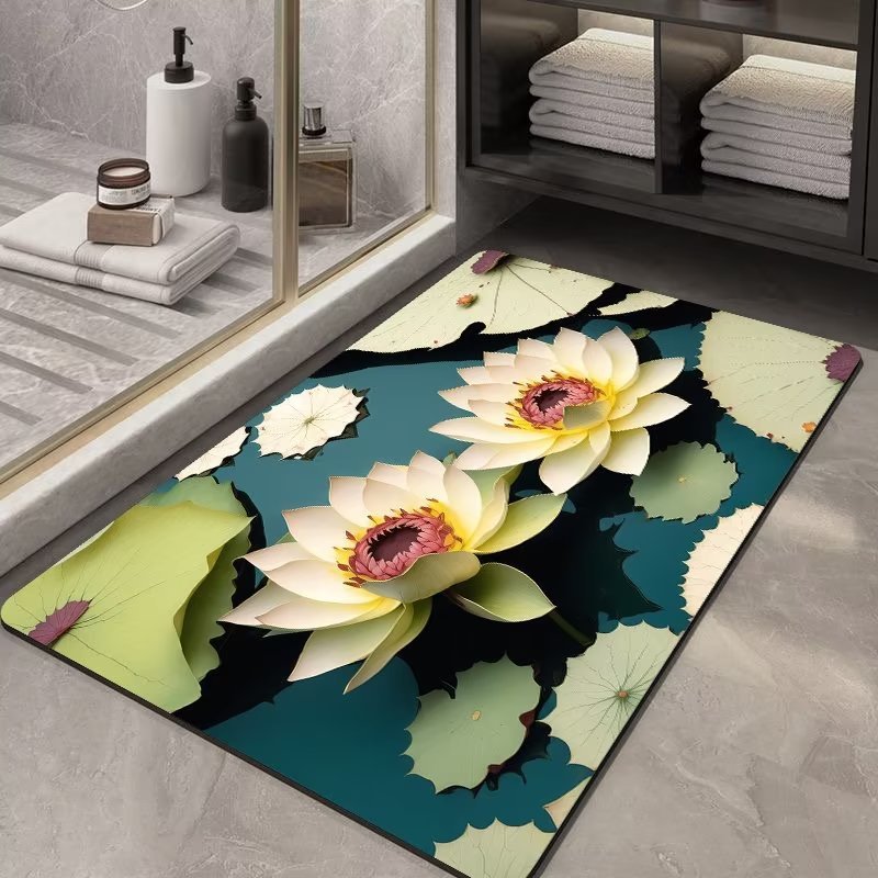 Soft Diatom Ooze Floor Bathroom Absorbent Bathroom Step Mat Quick-Drying Non-Slip Toilet Door Mat