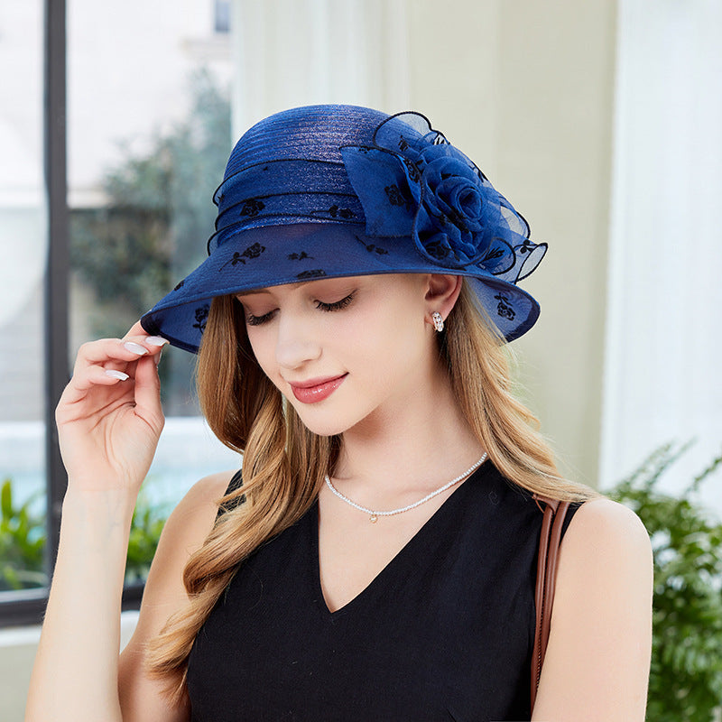 Sun Hat Female Organza Bucket Hat Sun Shade UV Protection