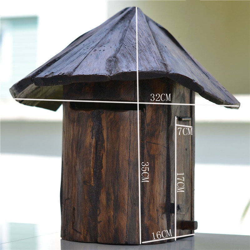 Solid Wood Retro Mailbox Wall Mounted Letter Box