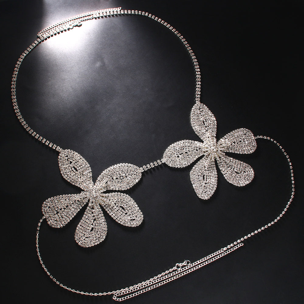 Bikini Pattern Bra European And American Sexy Rhinestone Body Chains Accessories