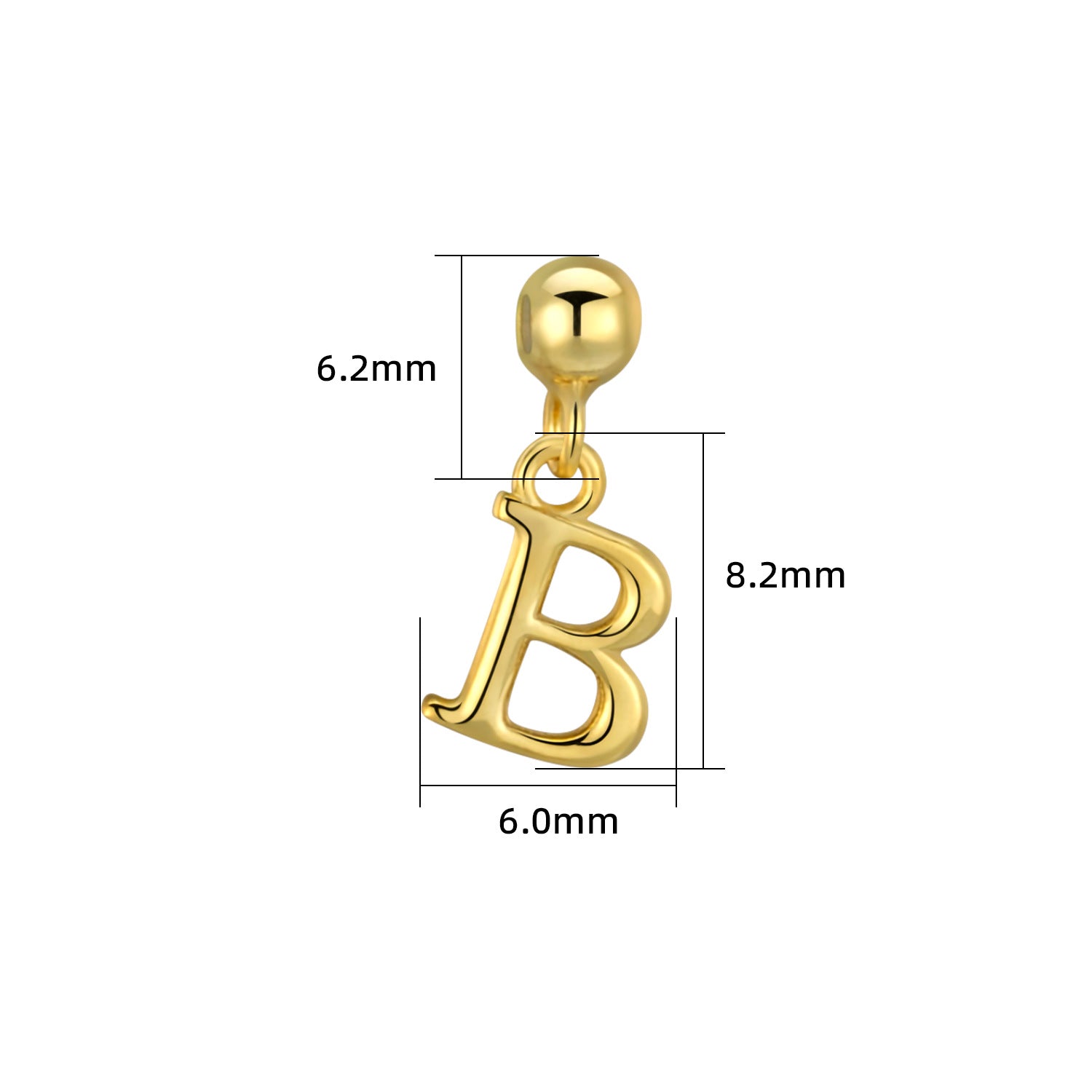 Smooth-Surface Jewelry Minimalist 26-Letter Alphabet Pendant