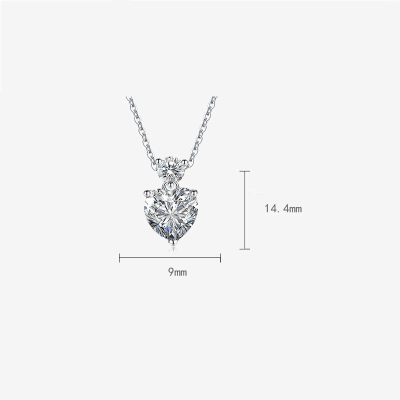Mosan Diamond Heart Yellow Diamond Diamond Necklace Pendant