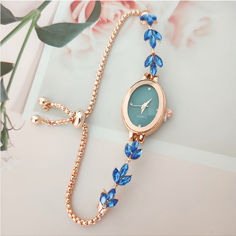 Wheat Diamond Women's Watch Free Adjustment Pull-Out Women's
