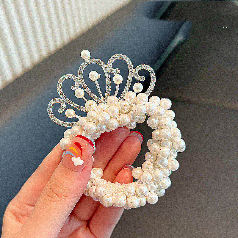 Children's Crown Tiara Princess New Pearl Flower Hair Ring