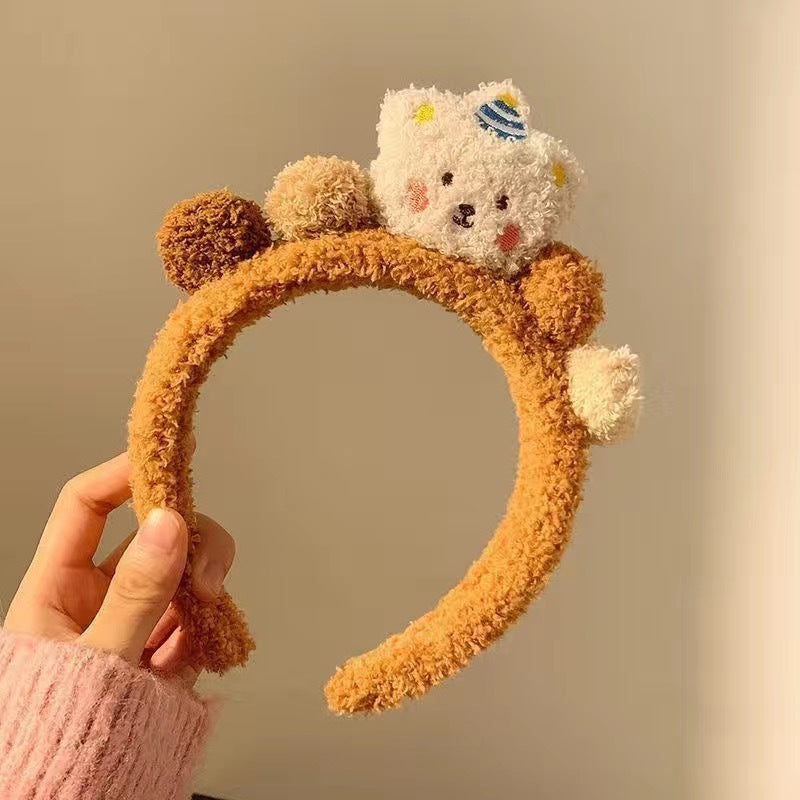 Cute Face Wash Hair Bands Female Cartoon Headwear Hair Band Headband Apply
