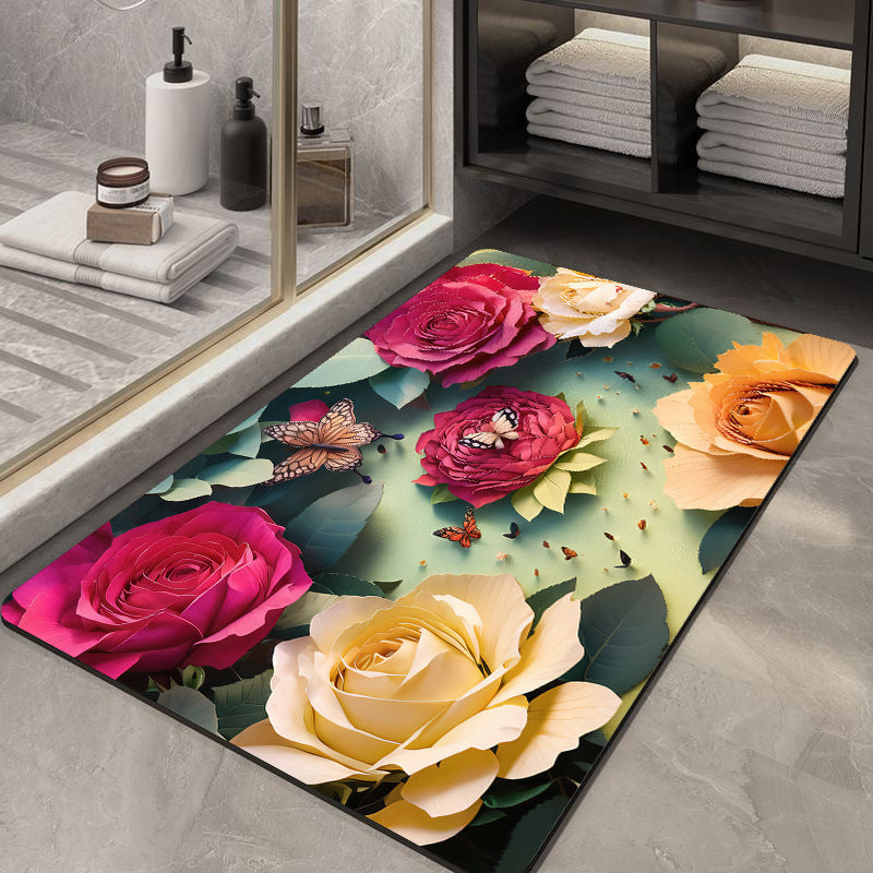 Soft Diatom Ooze Floor Bathroom Absorbent Bathroom Step Mat Quick-Drying Non-Slip Toilet Door Mat