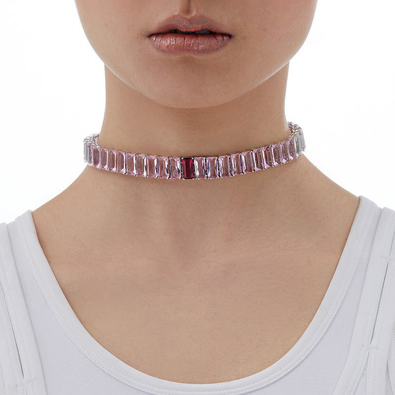Women's New High-End Light Luxury Peach Blossom Zircon Necklace