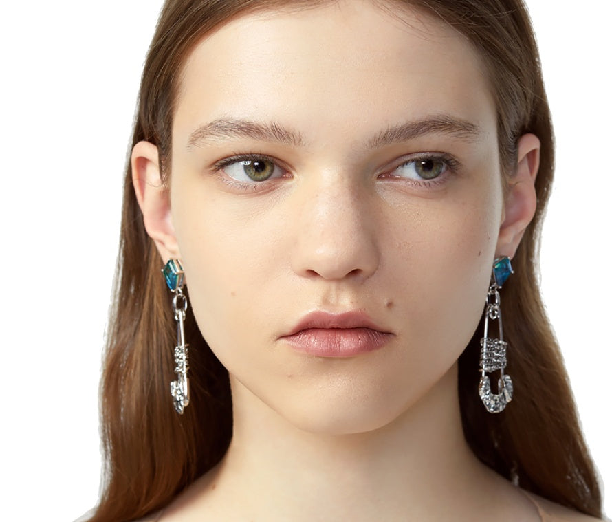 Turquoise Blue Crystal Pair Earring Set