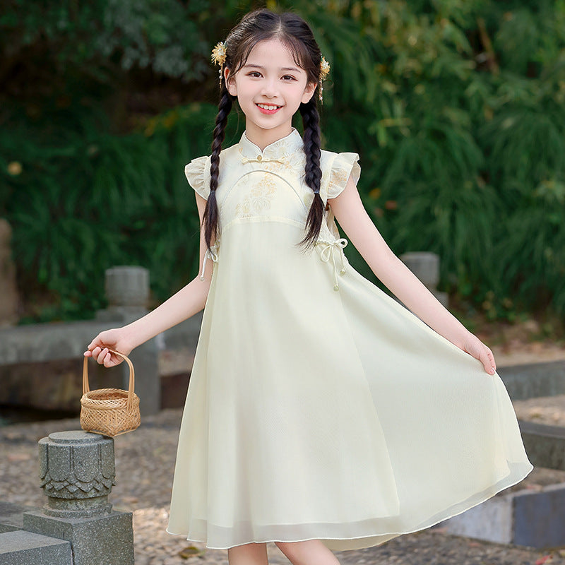 New Chinese-Style Cheongsam For Girls New Chinese-Style Hanfu Dress