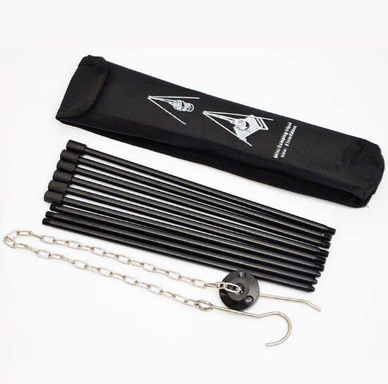 Compatible with Apple, Camping Outdoor Campfire Tripod Hanging Pot Picnic Fire Bracket Aluminum Alloy Tripod Camping Supplies