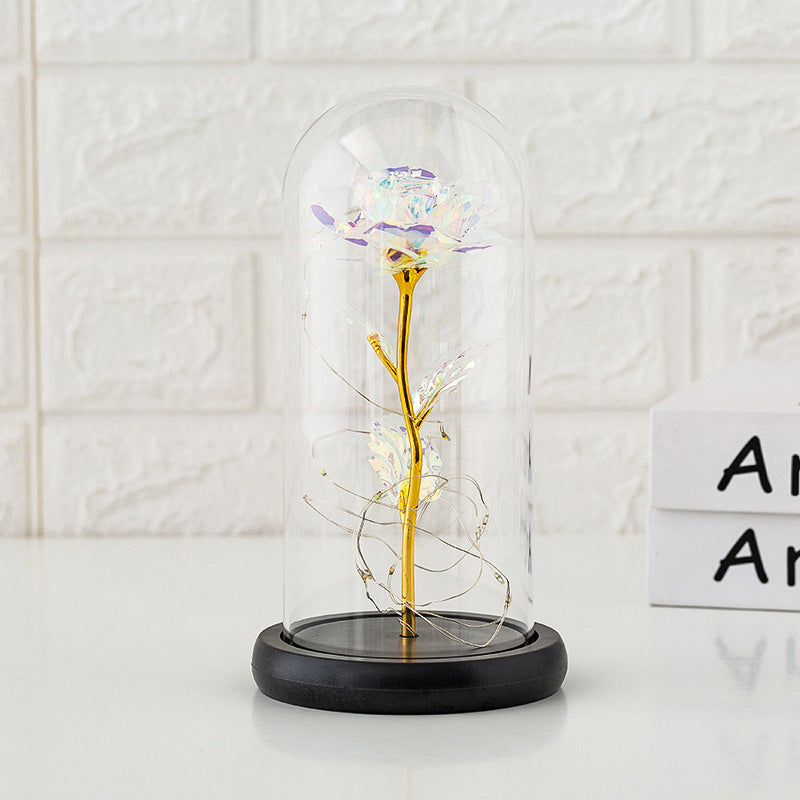 Preserved Flower Glass Cover Rose Flower Glass Cover Gift Gifts