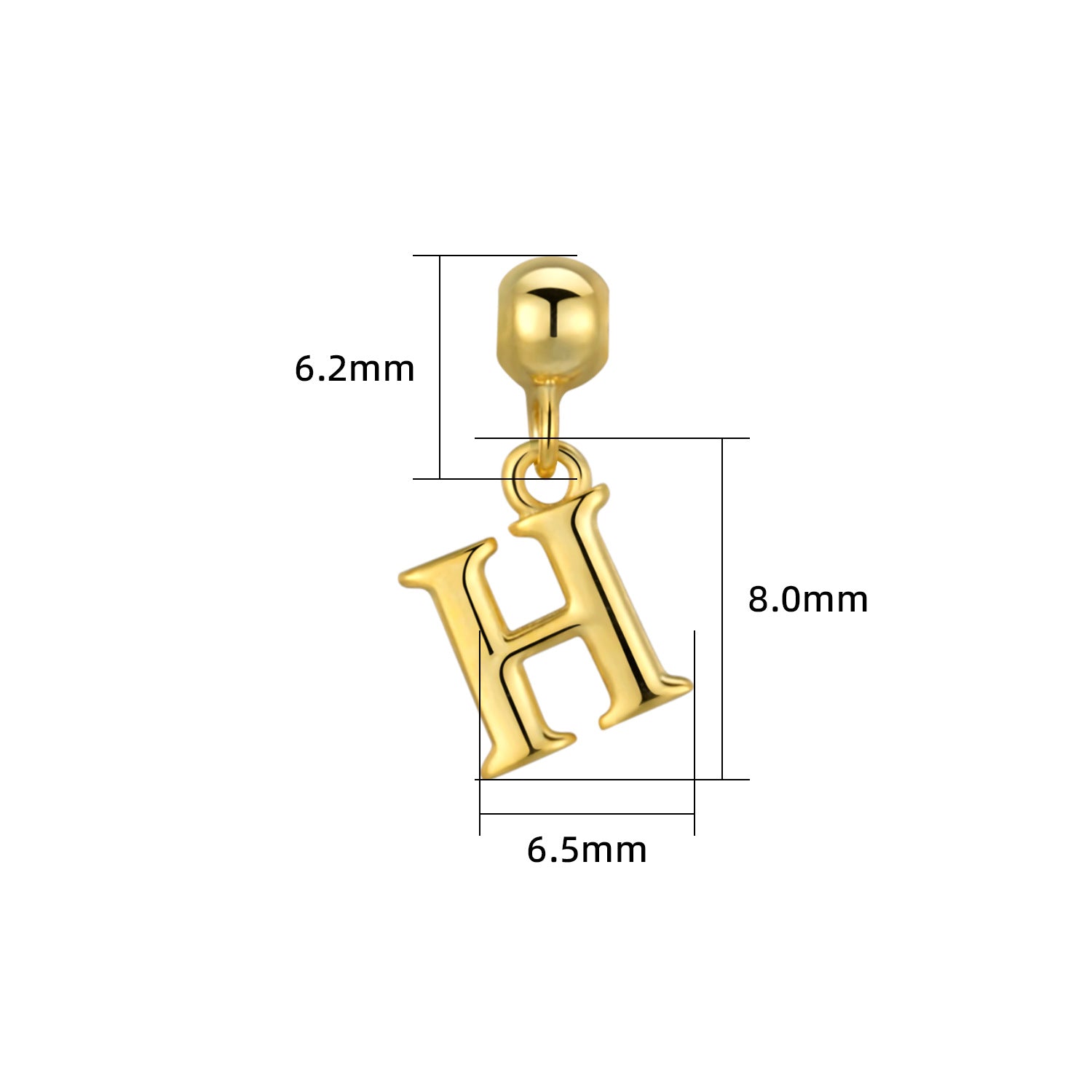 Smooth-Surface Jewelry Minimalist 26-Letter Alphabet Pendant