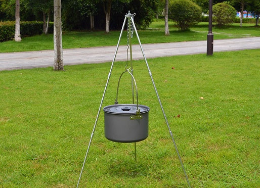 Compatible with Apple, Camping Outdoor Campfire Tripod Hanging Pot Picnic Fire Bracket Aluminum Alloy Tripod Camping Supplies