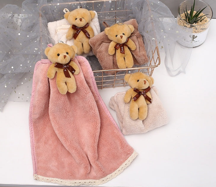 Coral Velvet Dish Towel Bathroom Hanging Absorbent Towel