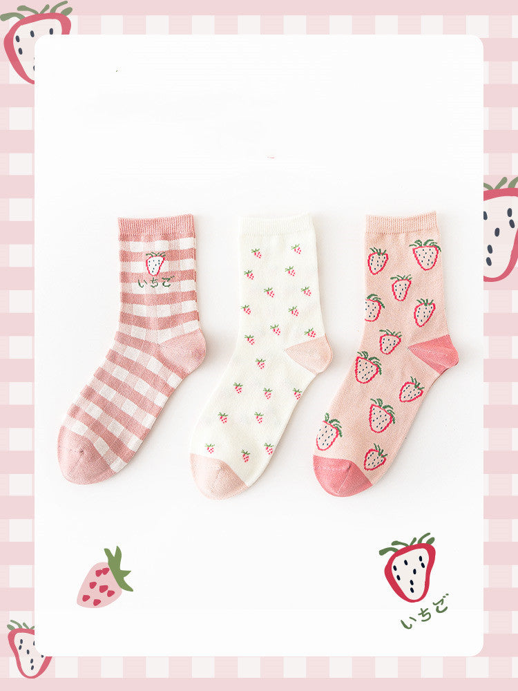 Personalized Strawberry Cotton Socks
