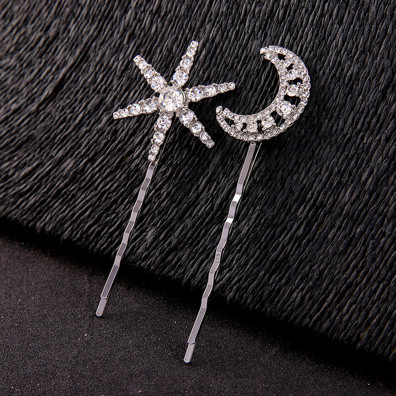 Long Stars and Moon Hair Clips