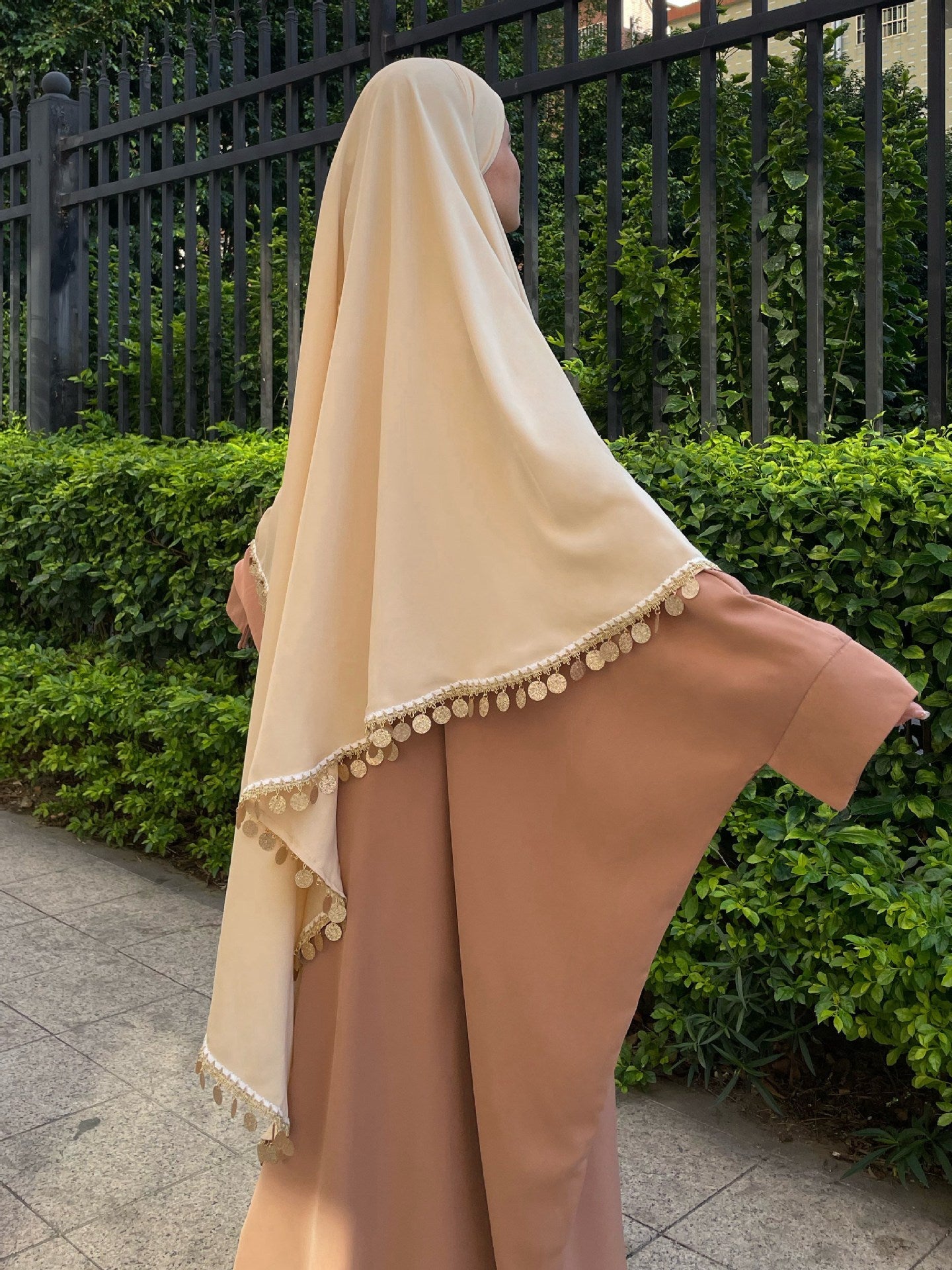 Solid Color Single-Layer Double-layer Three-layer Sequined Tassel Headscarf
