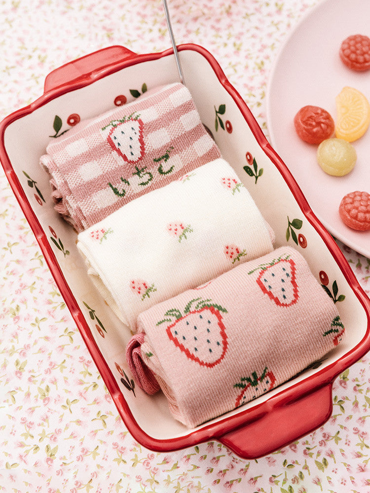 Personalized Strawberry Cotton Socks