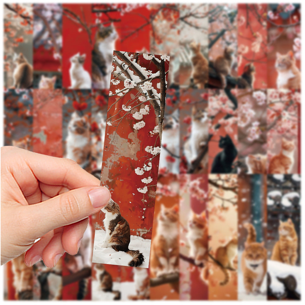 Bookmark National Style Retro Kitten Student Books Hand Account Paper Pagination Decoration