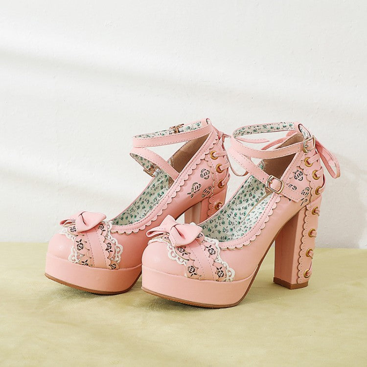 Chunky High-Heeled Lolita Shoes