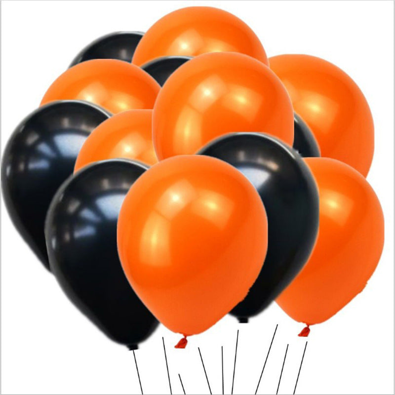 10 inch Black Orange Latex Balloon