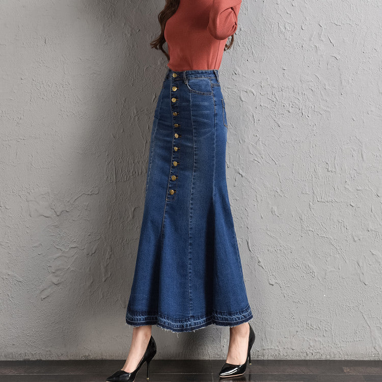 Button Up Mermaid Denim dress
