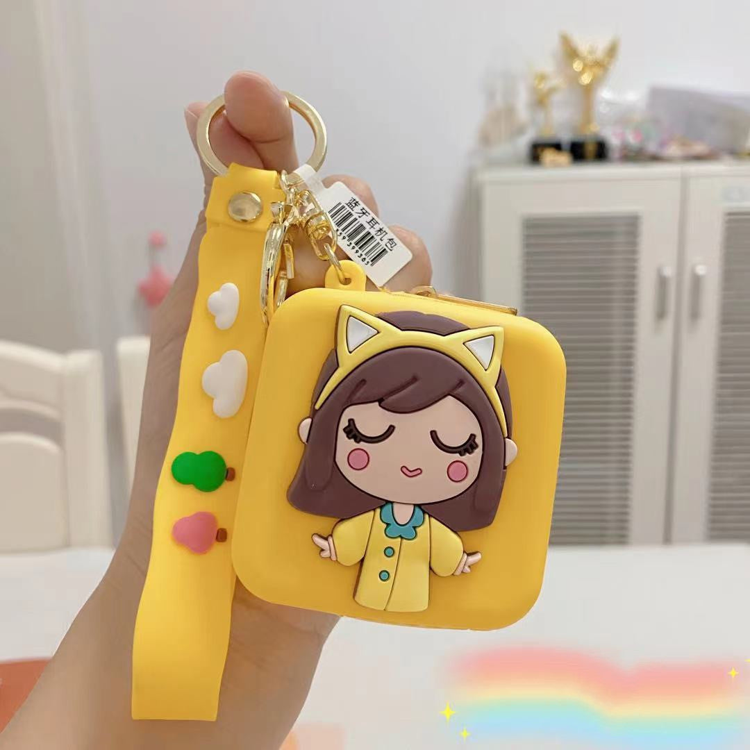Cute Girl Silicone Earphone Bag Children's Coin Purse