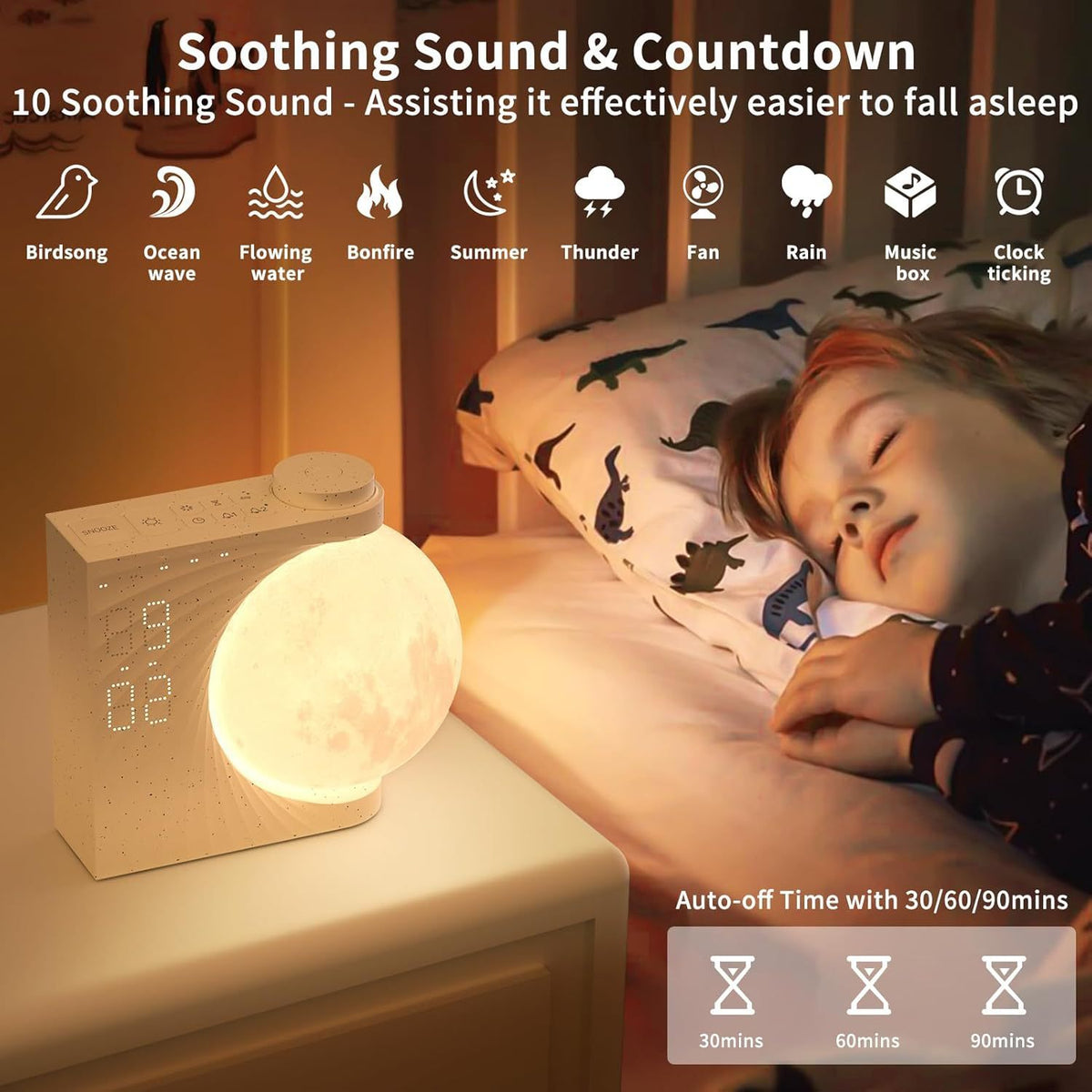 Seven-Color Atmosphere Moon Light Wake Up Breathing Light