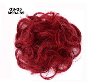 Europe, Japan, and South Korea Popular Hair Bun Fluffy Natural Drawstring Curly Hair Ball Head Hair Ring Hair set Female Hair Accessories Chemical Fiber Hair