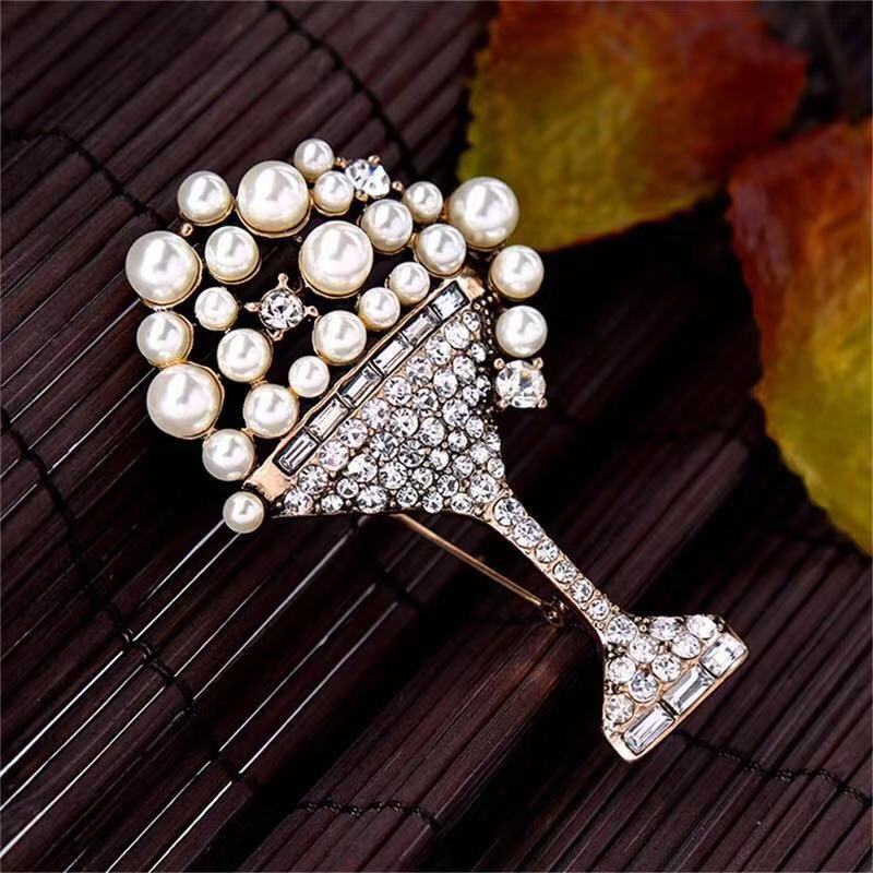 Vintage Wine Glass Brooch