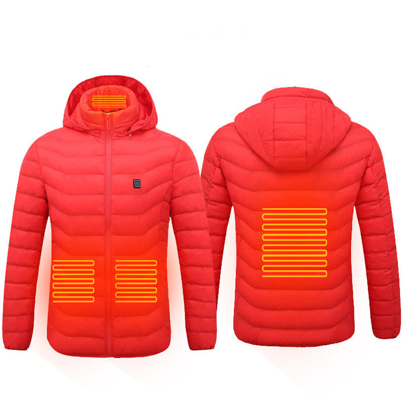 Winter Heated Jacket USB Electric Cotton Coat Zip-Up Heater Thermal Clothing Heating Vest For Men