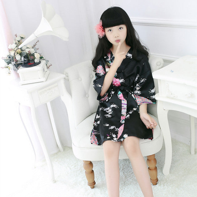 Silk Peacock Kimono Pajamas