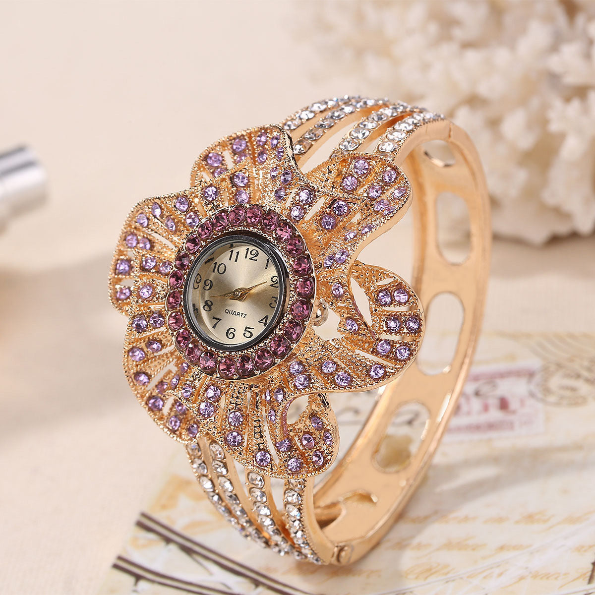 Personalized Rhinestone Bracelet Watch