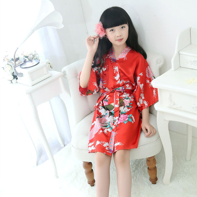Silk Peacock Kimono Pajamas