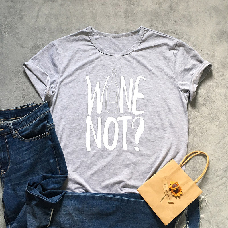 Women's Fashion Short Sleeve Crew Neck Letter Print T-Shirt