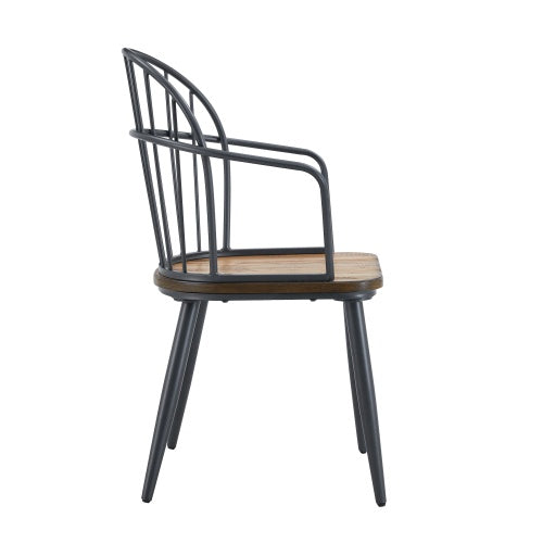 Indoor Dining Chair With Metal Legs Set Of 2,Light Birch