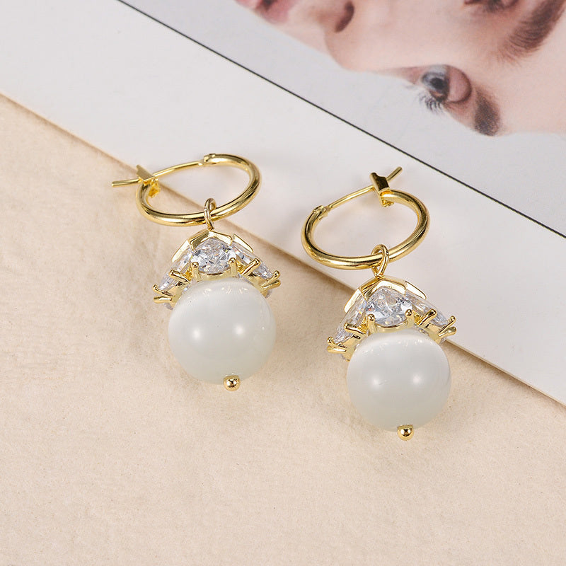 Women's Beaded Detail Hoop Earrings